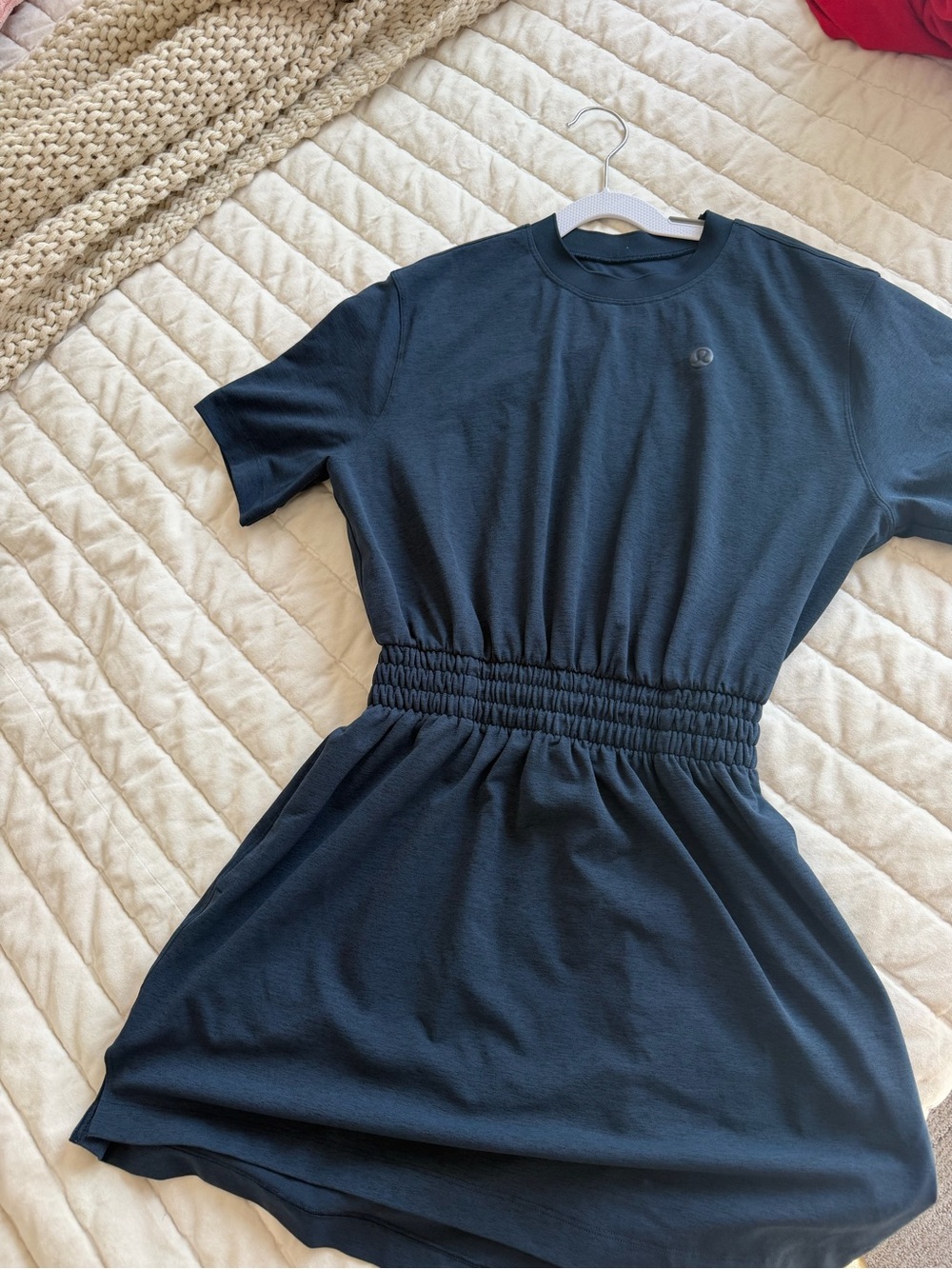 Lululemon Casual Navy Elastic-Waist T-Shirt Dress - Women Size 2